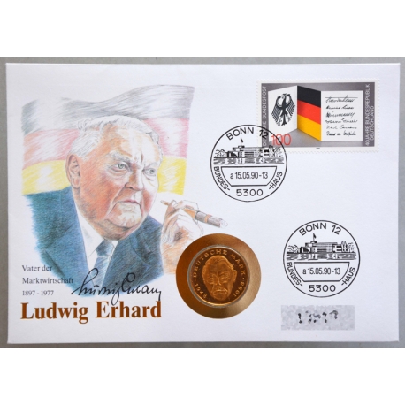 Numisbrief - Deutschland - Ludwig Erhard 1990