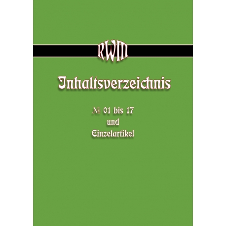 RWM-Depesche Inhaltsverzeichnis